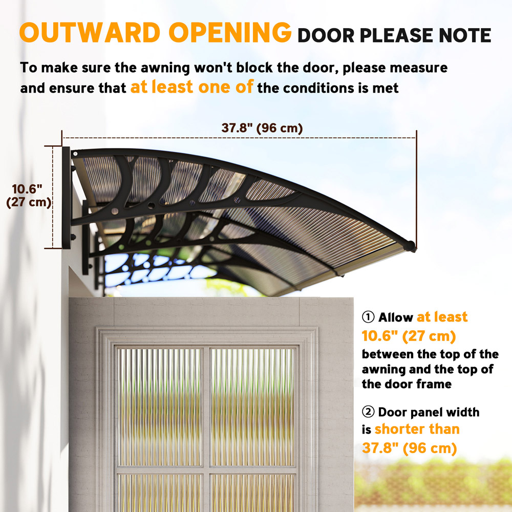 Outsunny Brown Window and Door Canopy Awning 3.03 x 0.96m Image 8