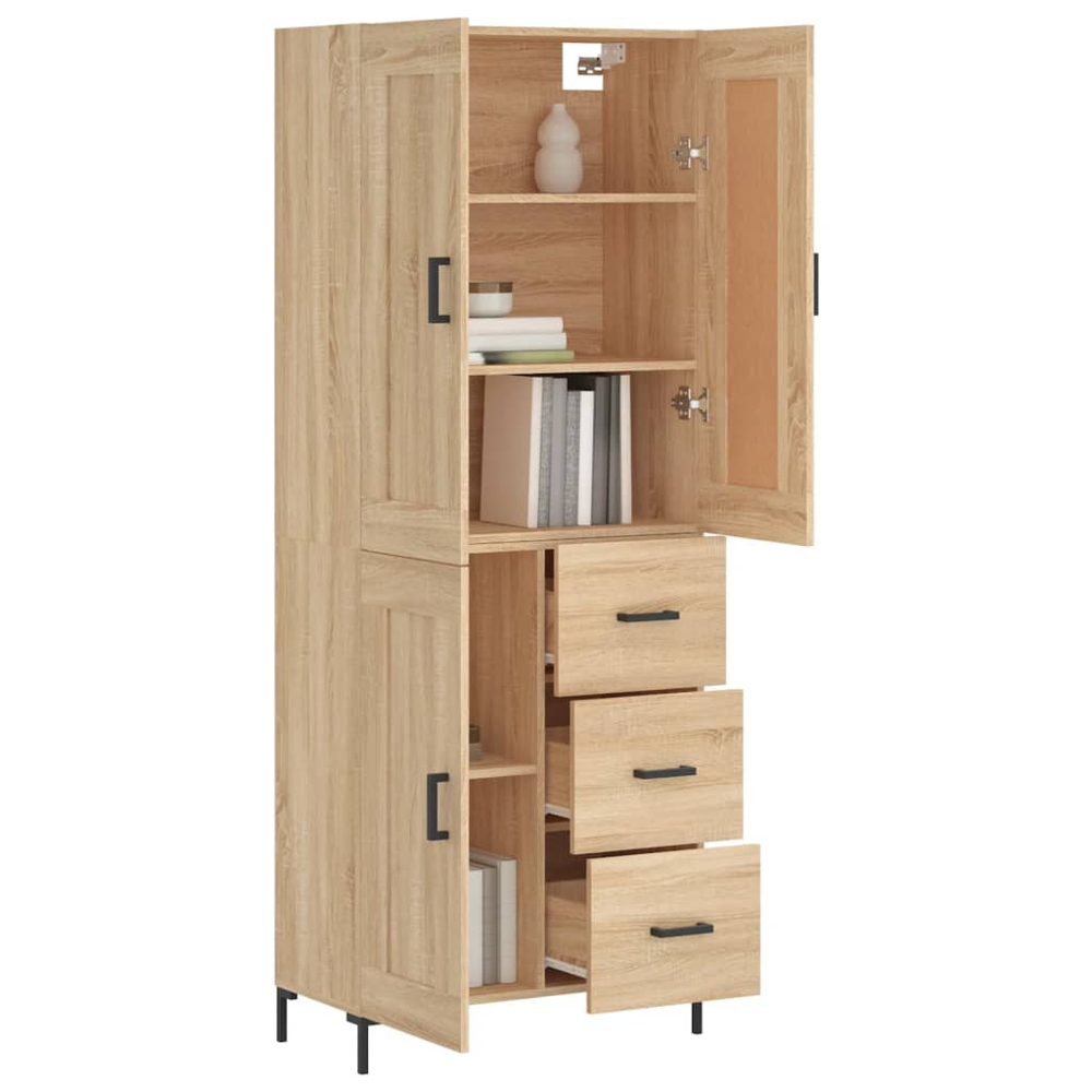 vidaXL 3 Door 3 Drawer Sonoma Oak Highboard Image 3
