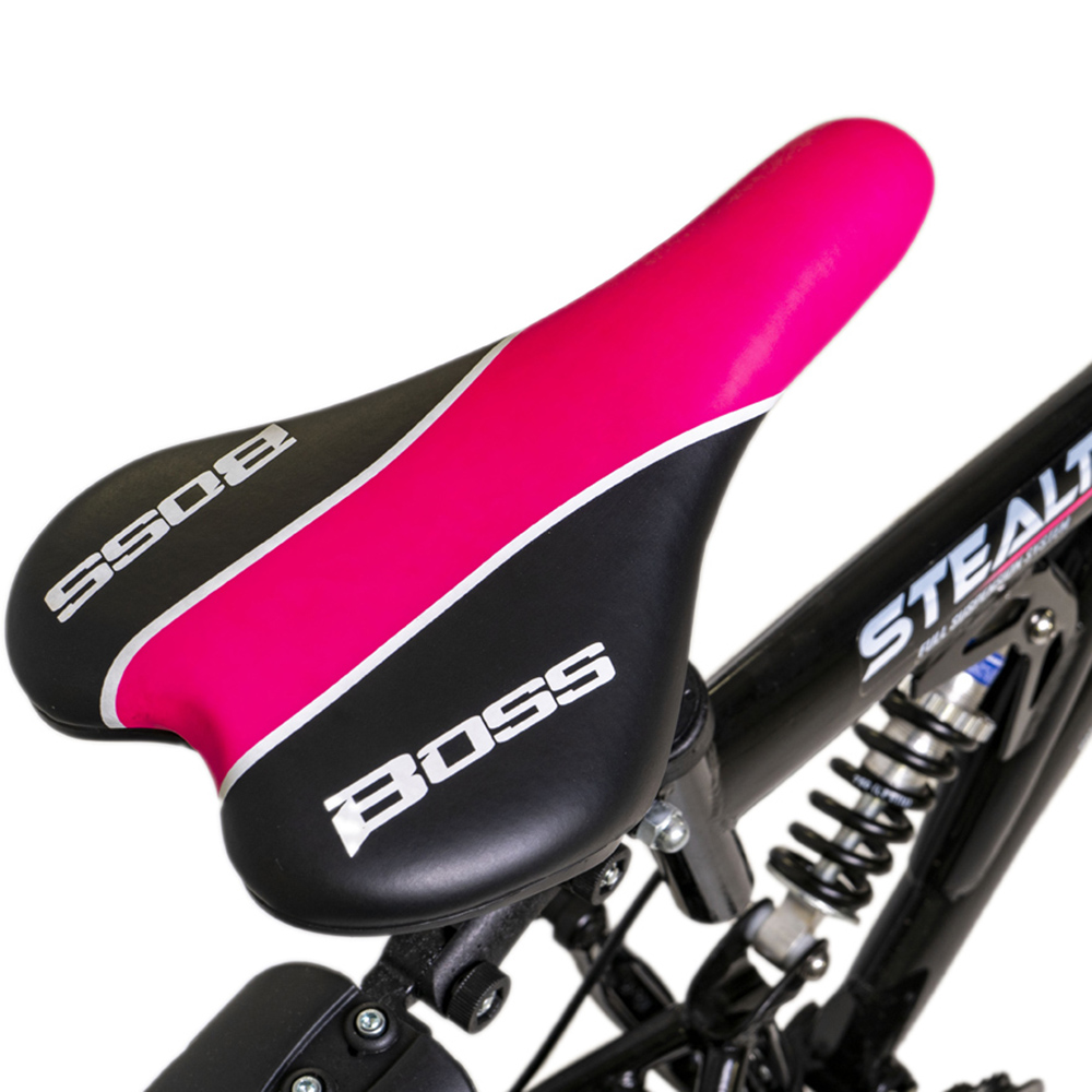 Boss Stealth 26 inch Black Silver and Pink Mountain Bike Image 7