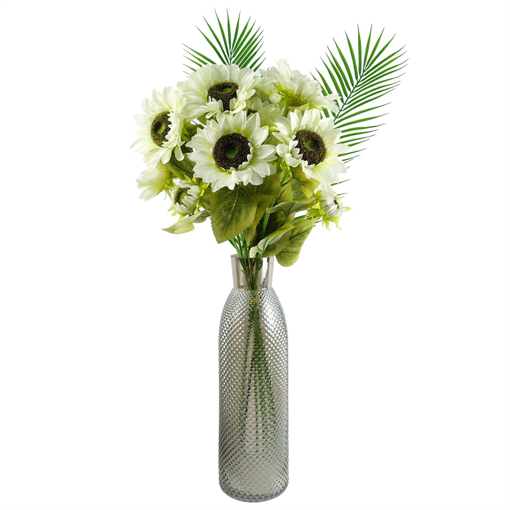 Botanik Smoke Grey Tall Diamond Glass Vase 50cm Image 4