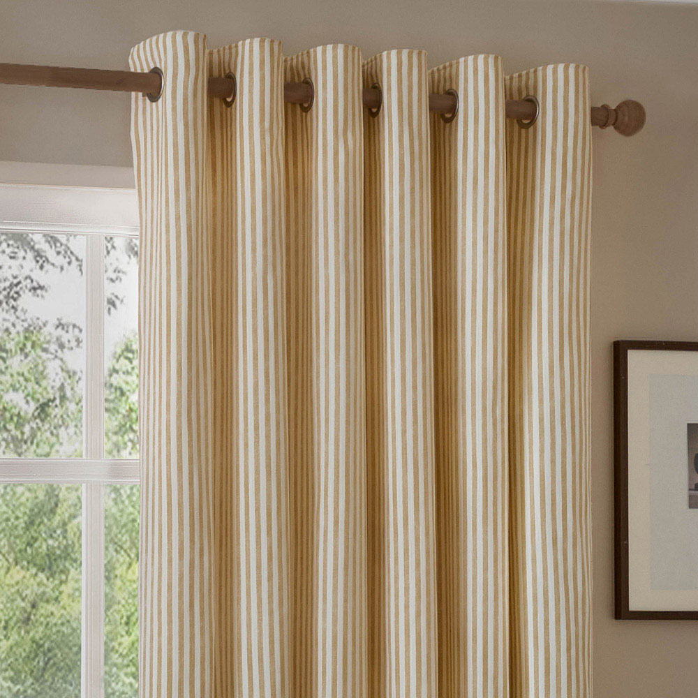 Yard Hebden Honey Yellow Cotton Blackout Eyelet Curtains 117 x 137cm Image 3