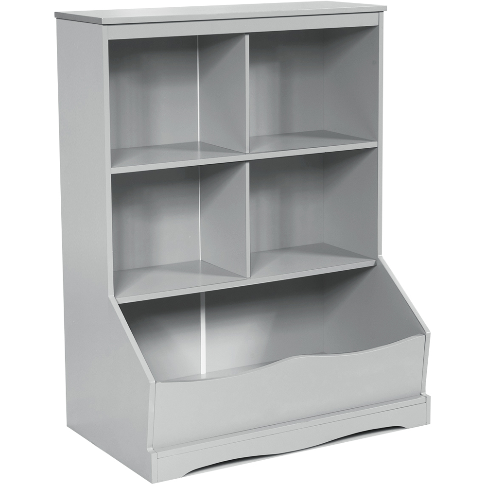 Costway 5 Shelf Grey Bookcase Image 2
