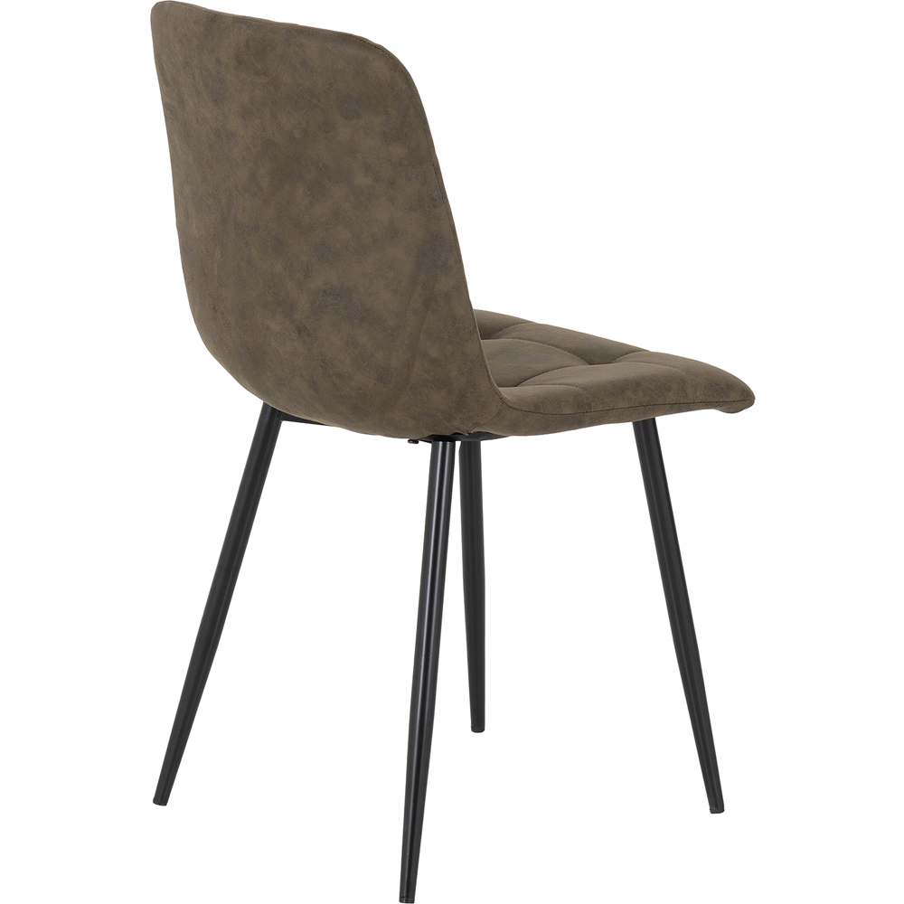 Seconique Fenton 4 Seater Dining Set White and Olive Green Suede Fabric Image 6