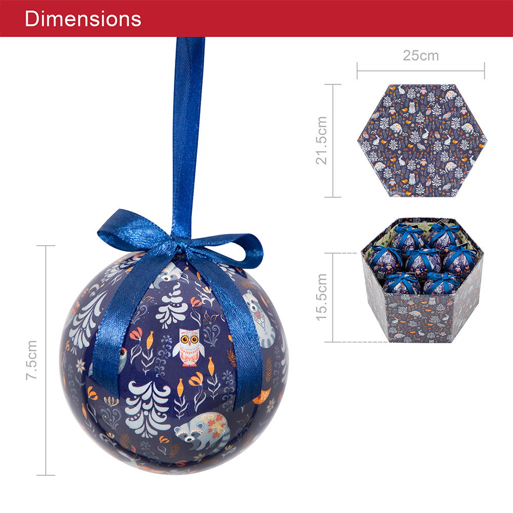 The Christmas Workshop Navy Blue Festival Bauble 14 Pack Image 9