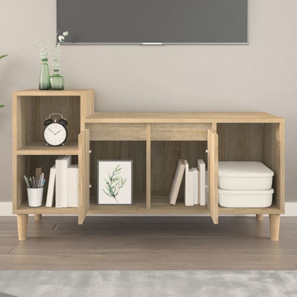vidaXL 2 Door 3 Shelf Sonoma Oak TV Cabinet Image 1