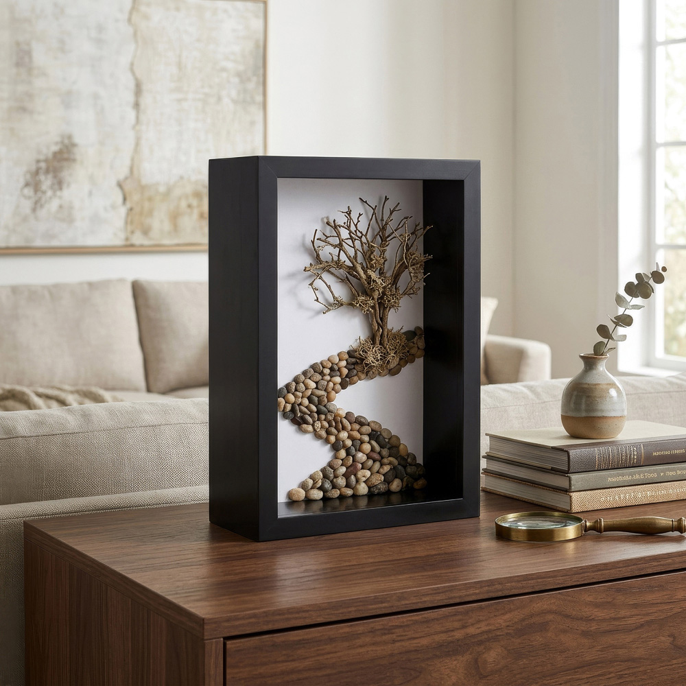 Nicola Spring Black 3D Deep Box Photo Frame with Black Mount 8 x 12 inch 5 Pack Image 4