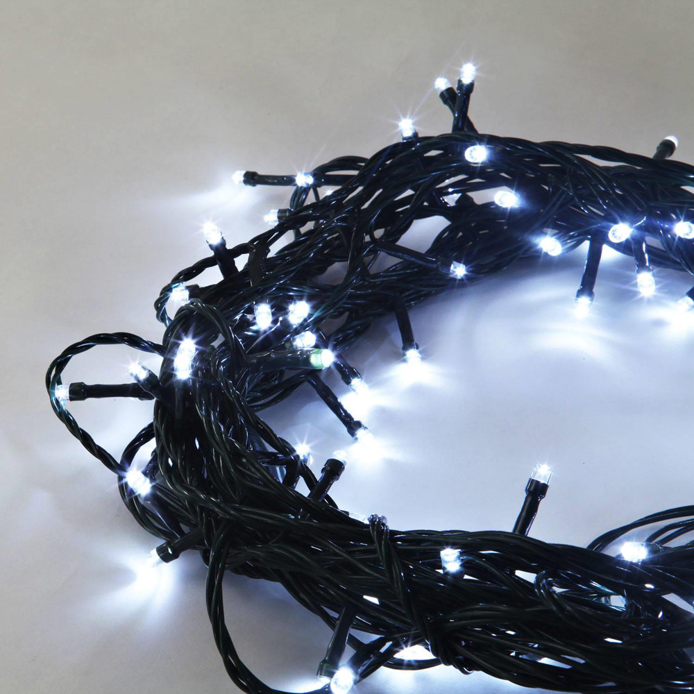 Shatchi 50 Cool White LED Multifunction Green Cable Christmas String Light 5m Image 2
