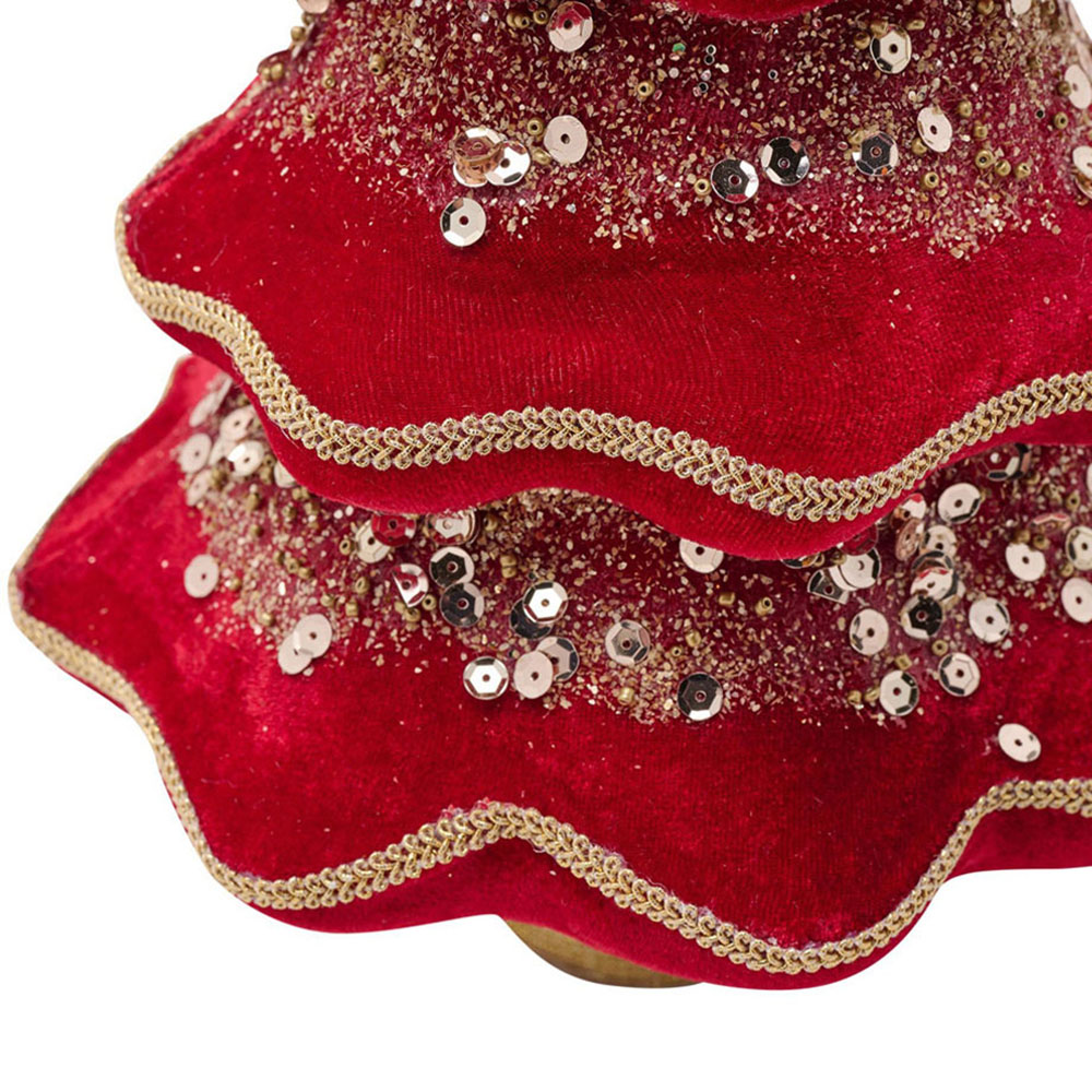 The Christmas Gift Co Red Velvet Christmas Tree Decoration Image 2