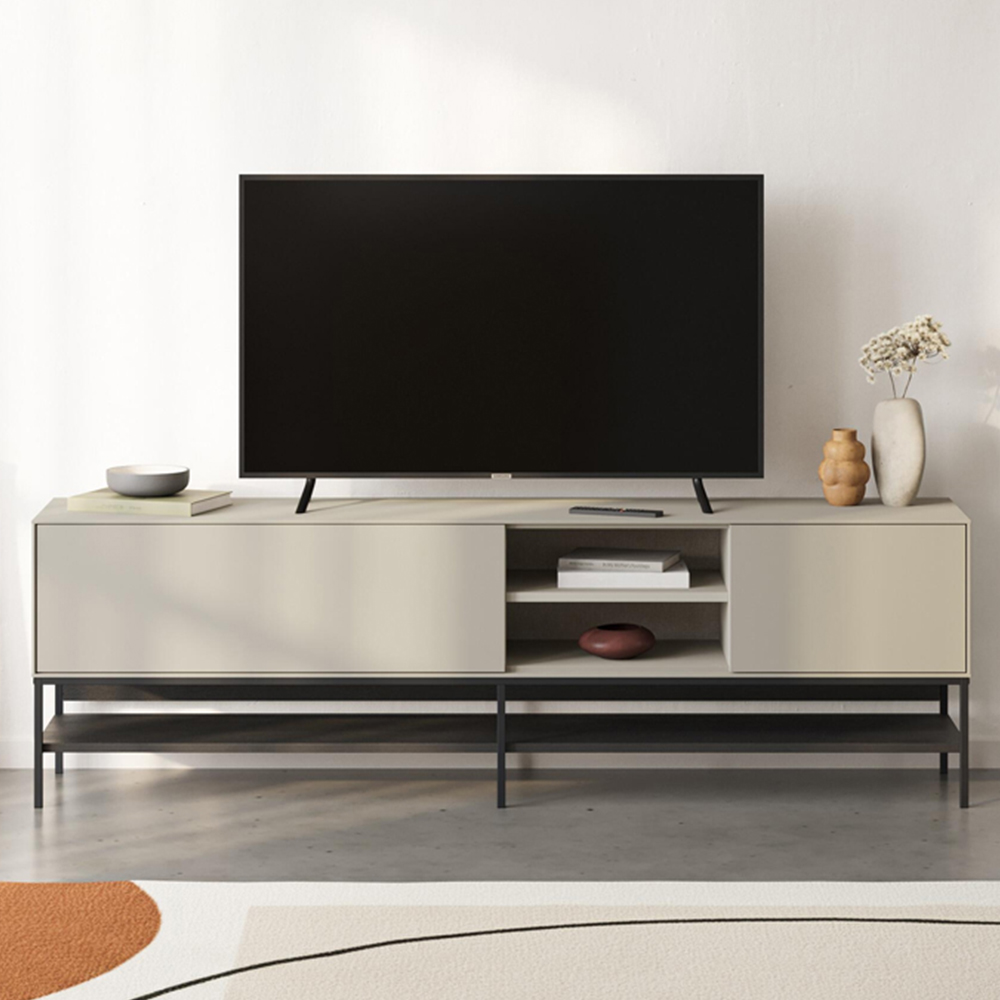 Decortie Amira 2 Door 2 Shelf Sandstone TV Unit Image 1