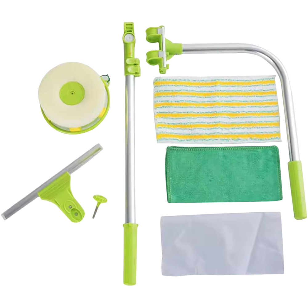 ATEK High-Reach Telescopic Window Cleaner with U-Shaped Brush Head Image 1