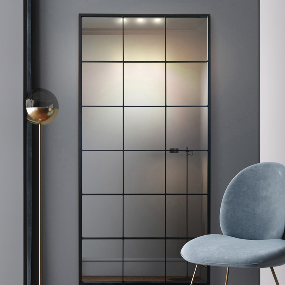 The Fenestra Black Window Leaner Wall Mirror 174 x 85cm Image 2