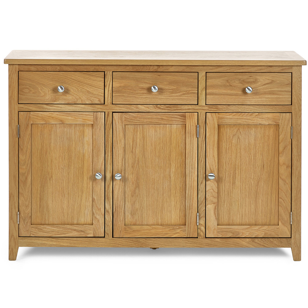 Julian Bowen Mallory 3 Door 3 Drawer Oak Veneer Large Sideboard Image 3