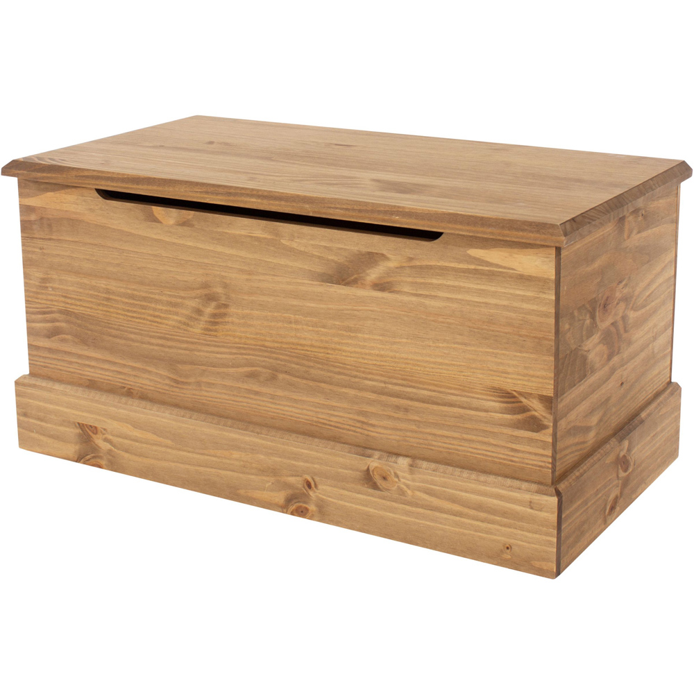 Core Products Cotswold Pine Wood Ottoman Storage Trunk Image 2