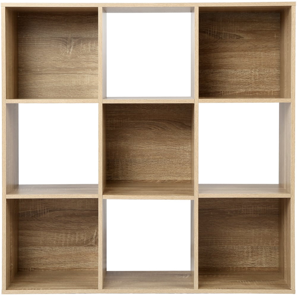 Jane 9 Shelf Oak Cube Storage Unit Image 2