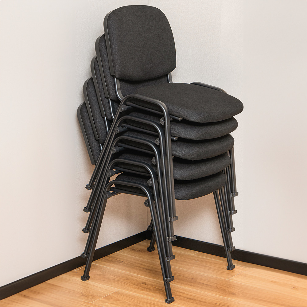Costway Set of 5 Black Upholstered Office Chair