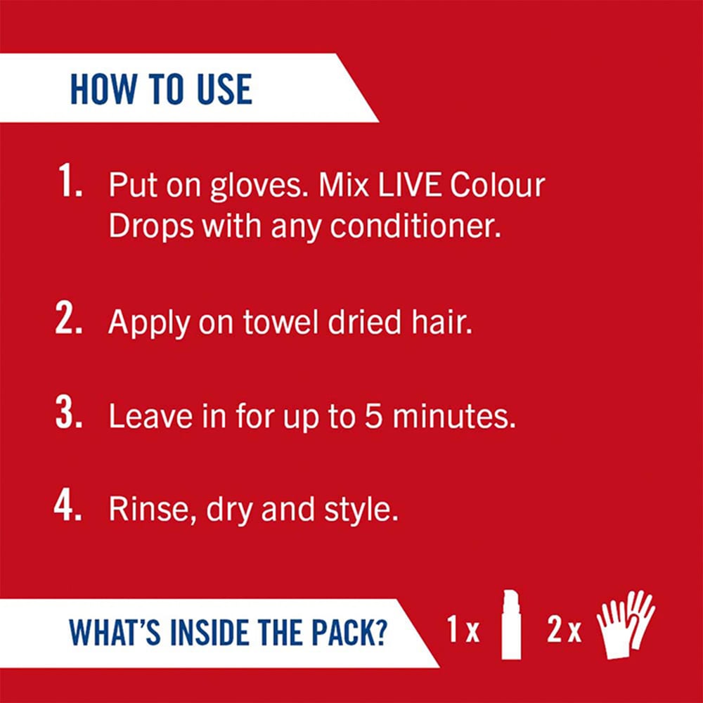 Schwarzkopf Live Colour Drops Fiery Red Semi-Permanent Hair Dye 3 Pack Image 6