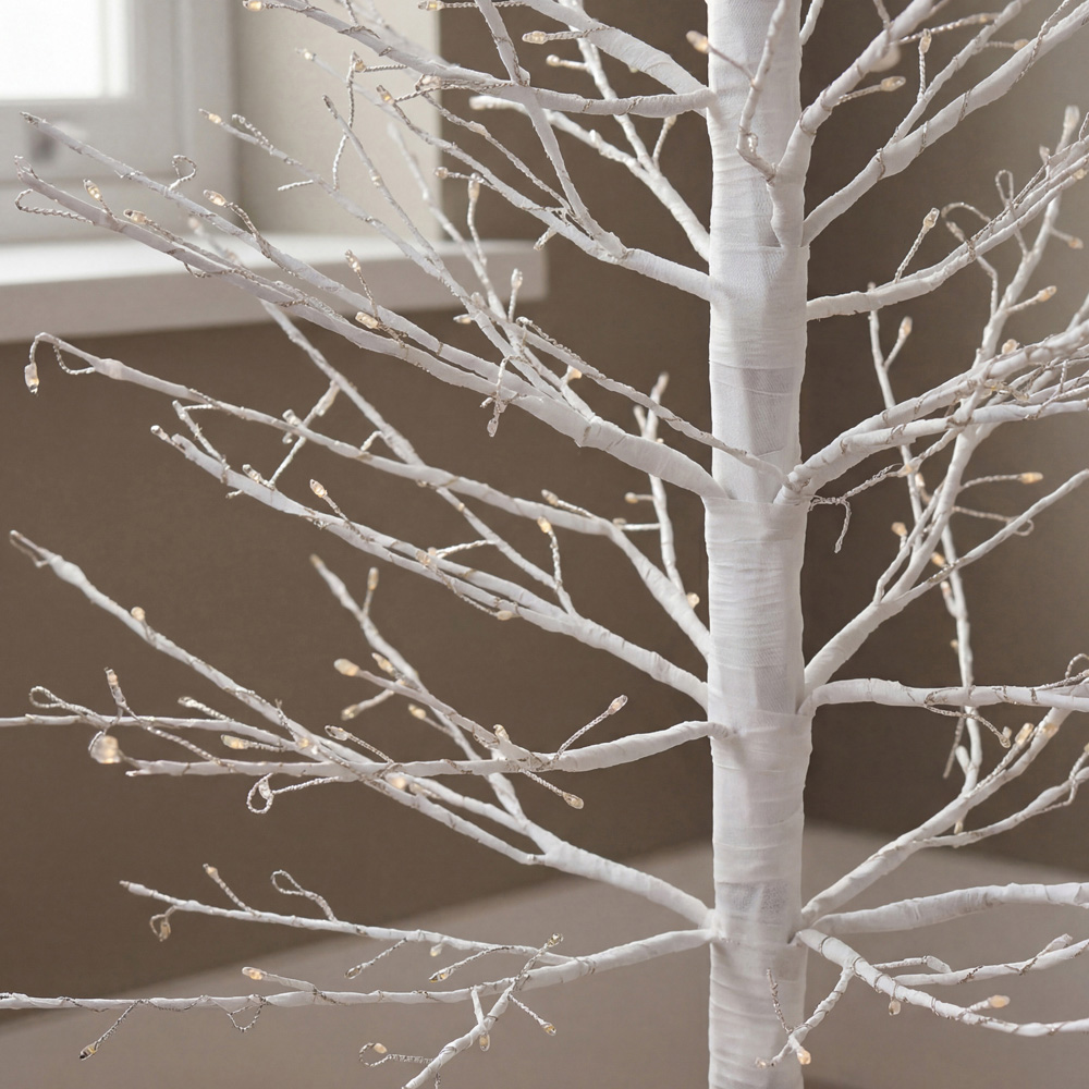 Charles Bentley 400 Twinkling LED Pre-Lit Gold Christmas Twig Tree in Pot 4ft Image 5