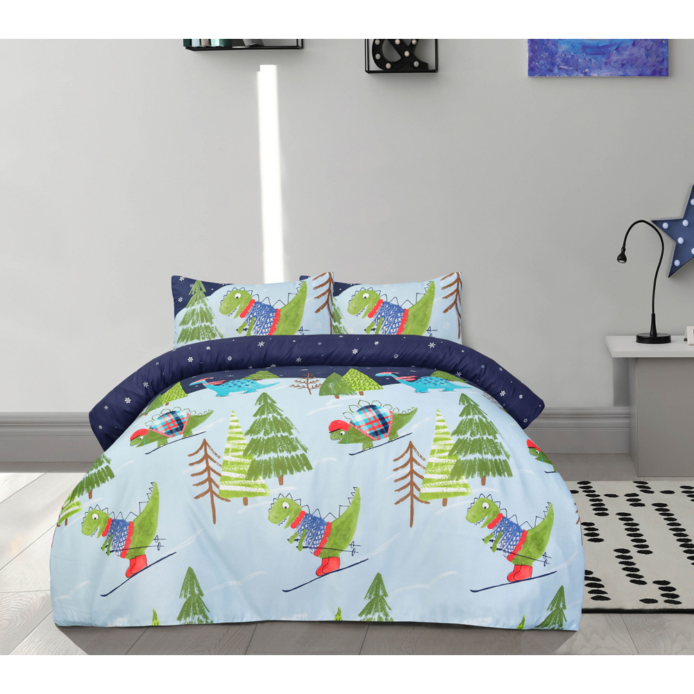 Smart Living Double Blue Dino Skiing Complete Set Image 9