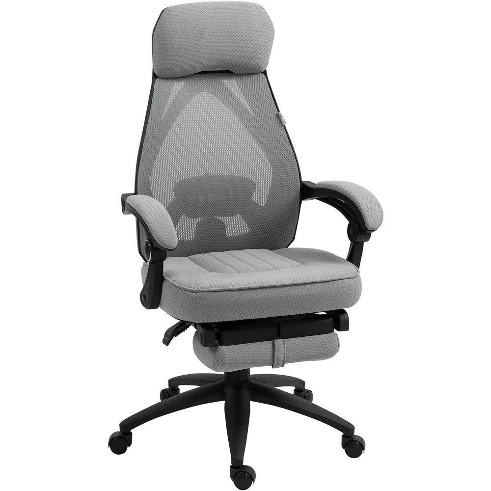Portland Dark Grey Mesh Swivel Home Office with Footrest Image 2
