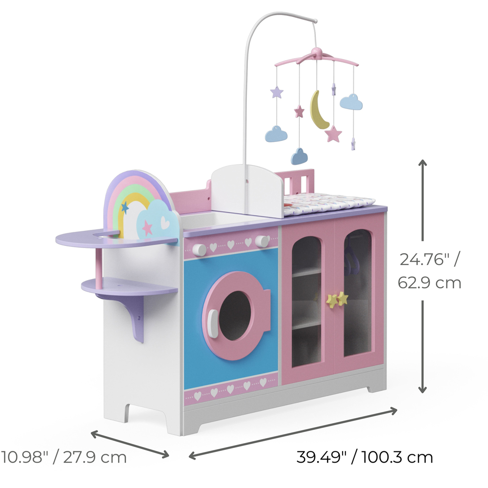Teamson Kids Olivia's Little World Classic 6-in-1 Pink and Purple Baby Doll Changing Station Image 8
