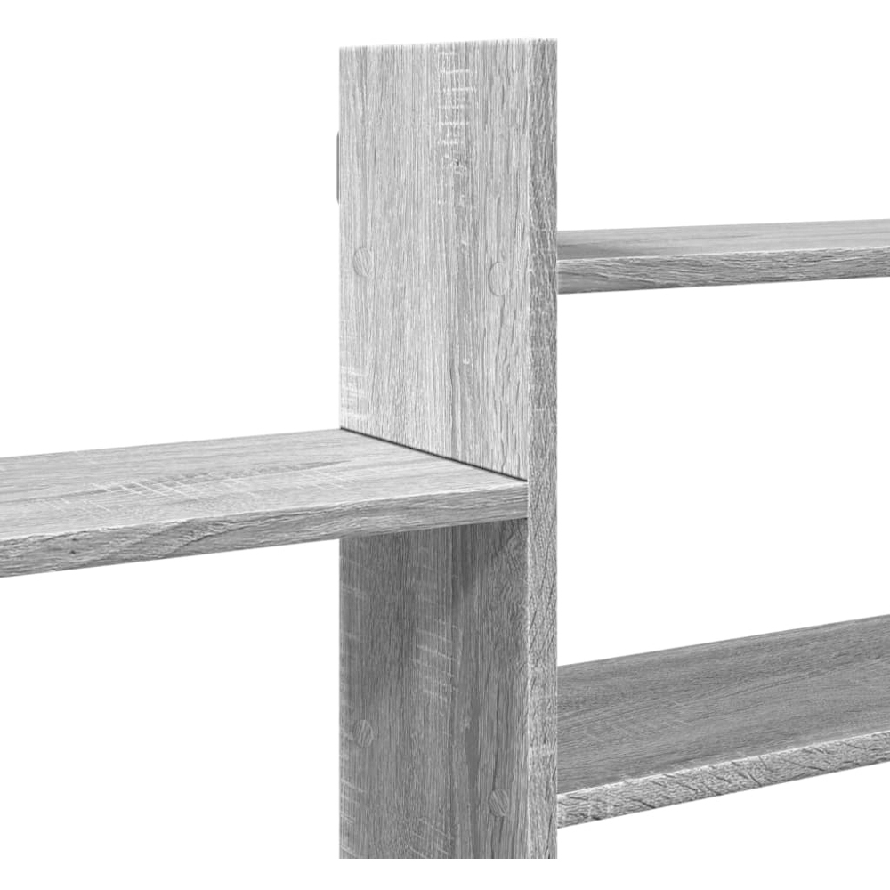 vidaXL 5 Shelf Grey Sonoma Floating Wall Shelf Image 6