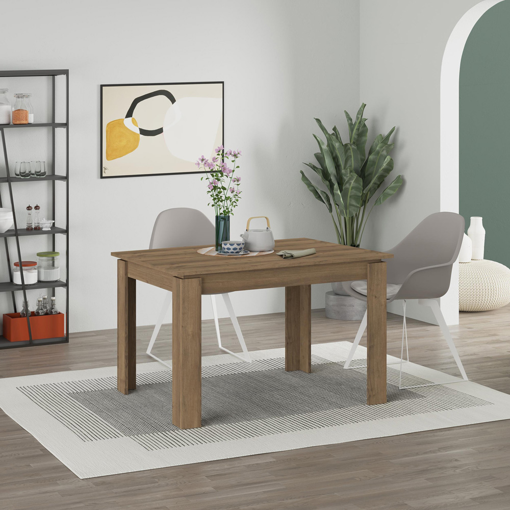 Decortie Tolmen 6 Seater Dark Oak Effect Dining Table Image 5