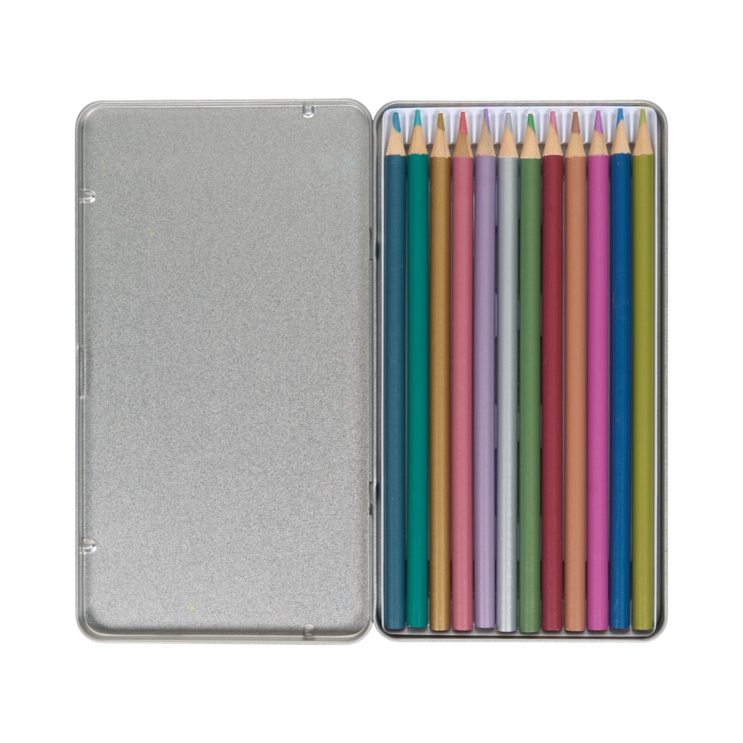 Metallic Colour Pencils Tin Set Image 2