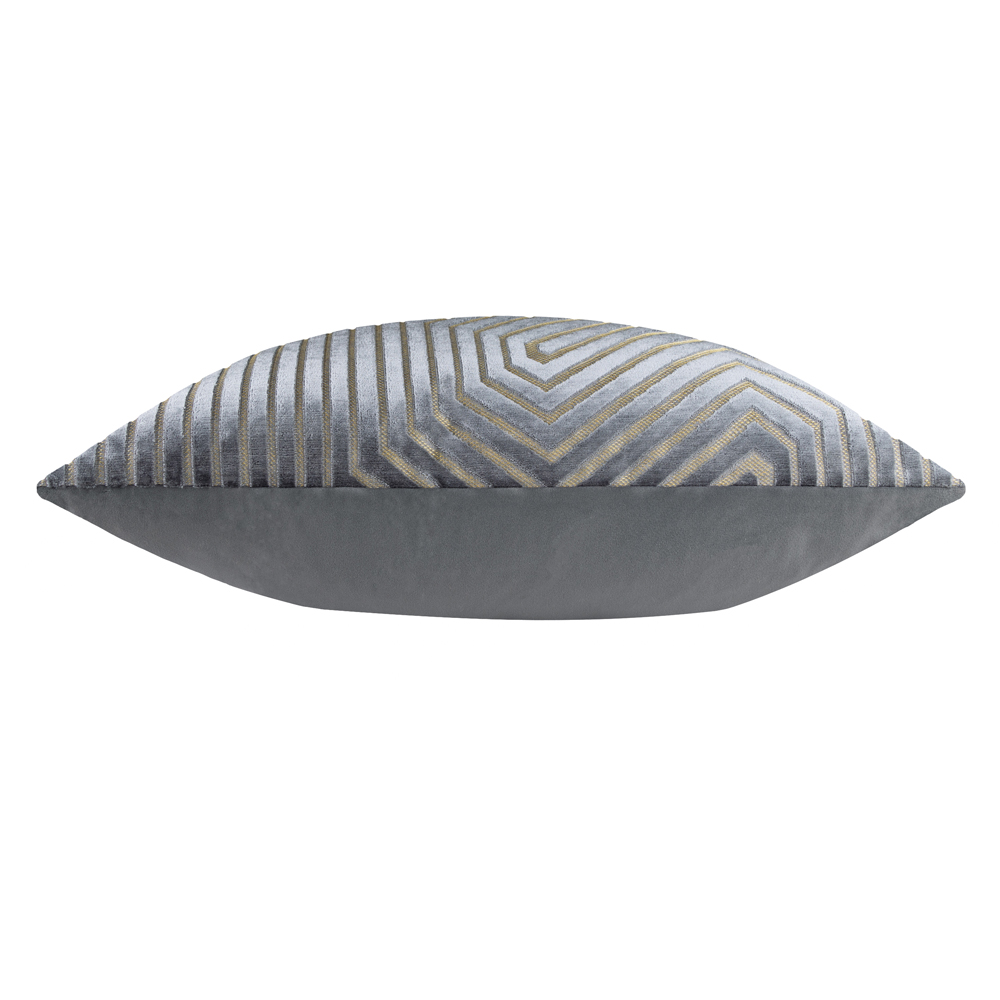 Paoletti Evoke Charcoal Cut Velvet Cushion 55 x 55cm Image 4