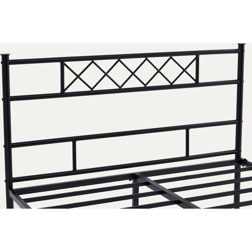 Brooklyn Felix Single Black Metal Bed Frame with Headboard and Footboard Image 3