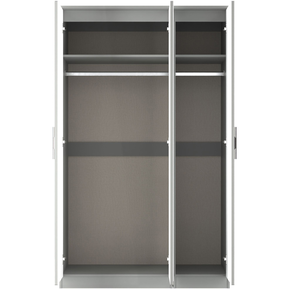 Crowndale Knightsbridge 3 Door Grey Gloss and Dusk Grey Mirror Wardrobe Ready Assembled Image 6