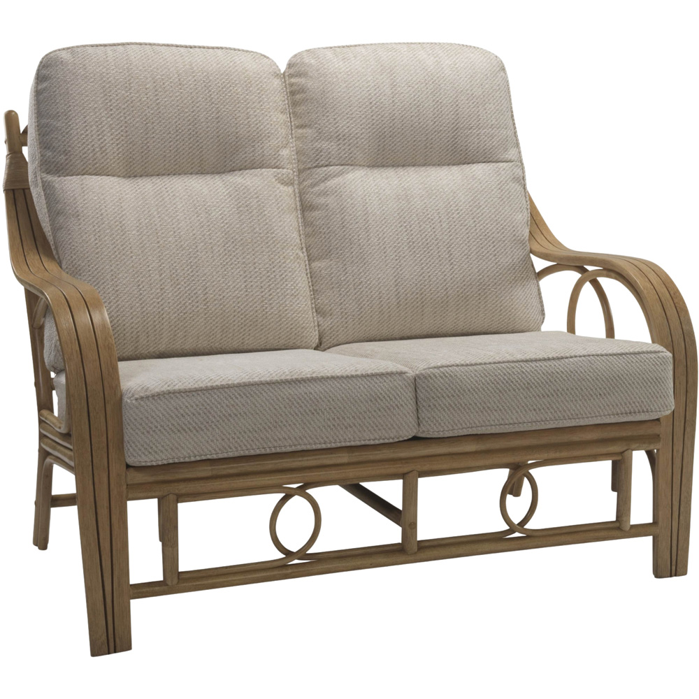 Desser Furniture Madrid 2 Seater Light Oak Natural Rattan Jasper Sofa Image 2