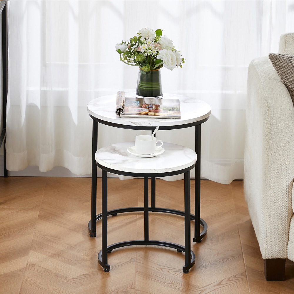 VIDA DESIGNS Brooklyn Marble Nest of Tables Set of 2 Image 4