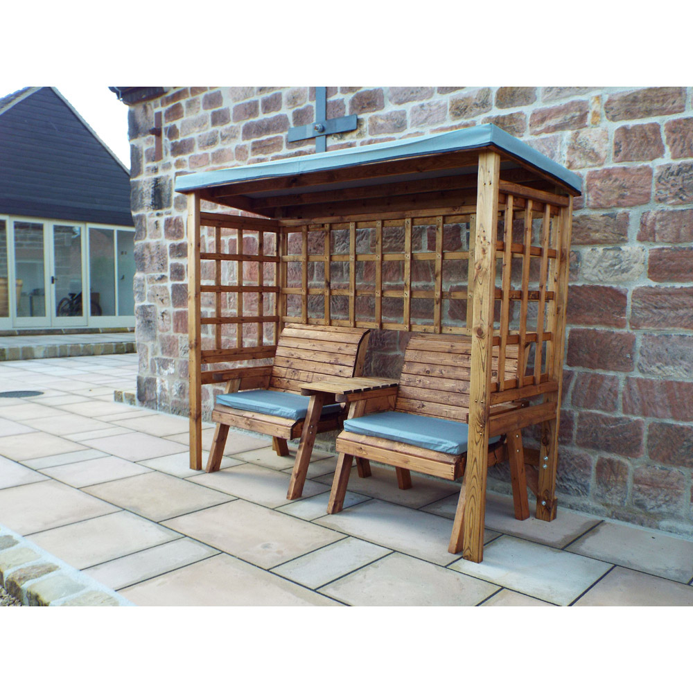 Charles Taylor Henley 2 Seater Arbour with Grey Roof Cover Image 3