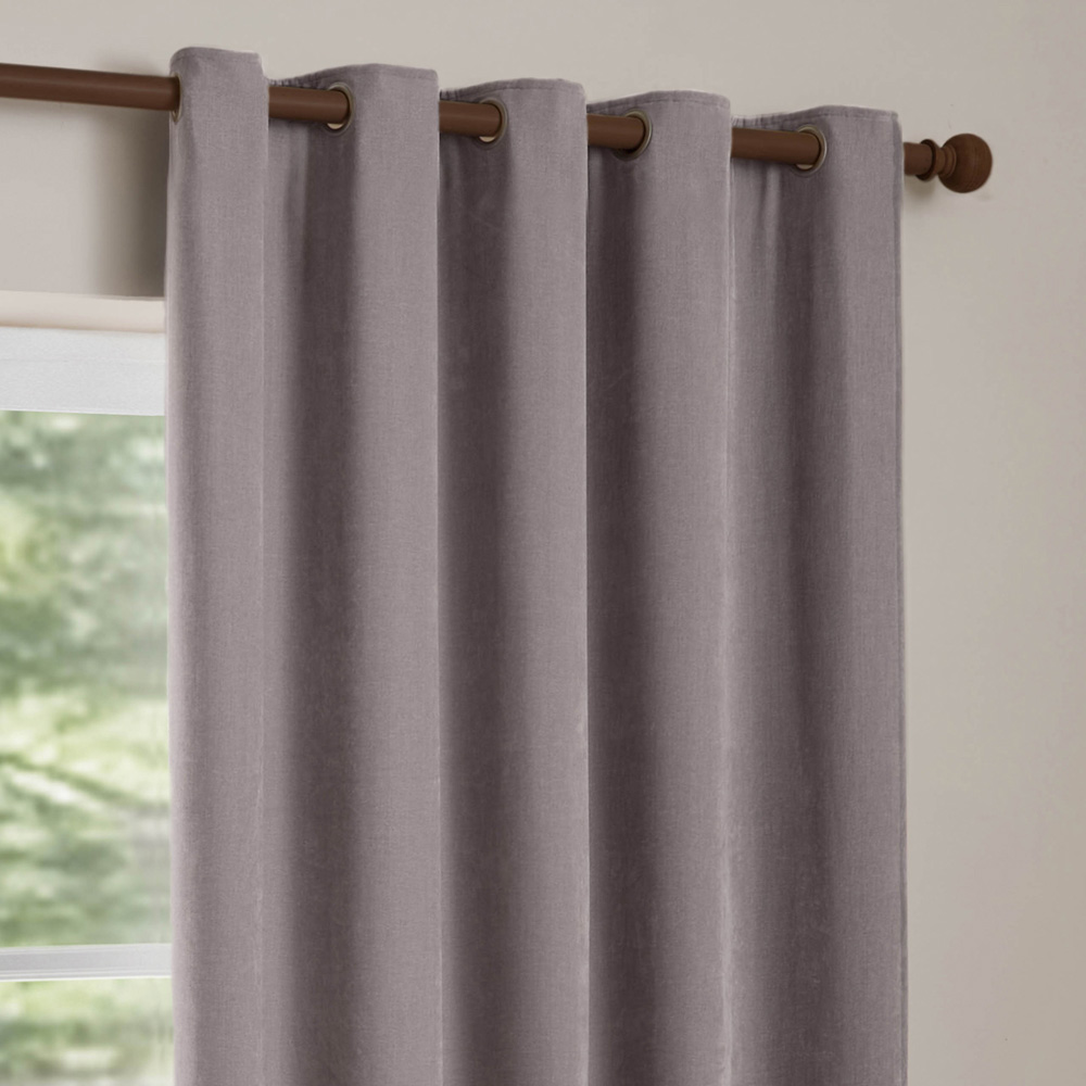 Yard Mauve Chenille Fully Lined Eyelet Curtains 168 x 183cm Image 3