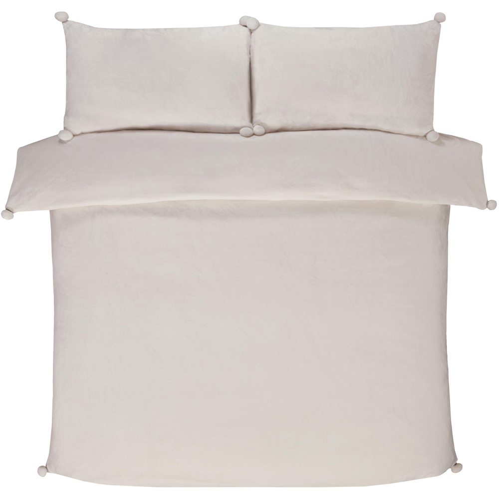 Smart Living Single Cream Pom Pom Fleece Duvet Cover Set Image 4