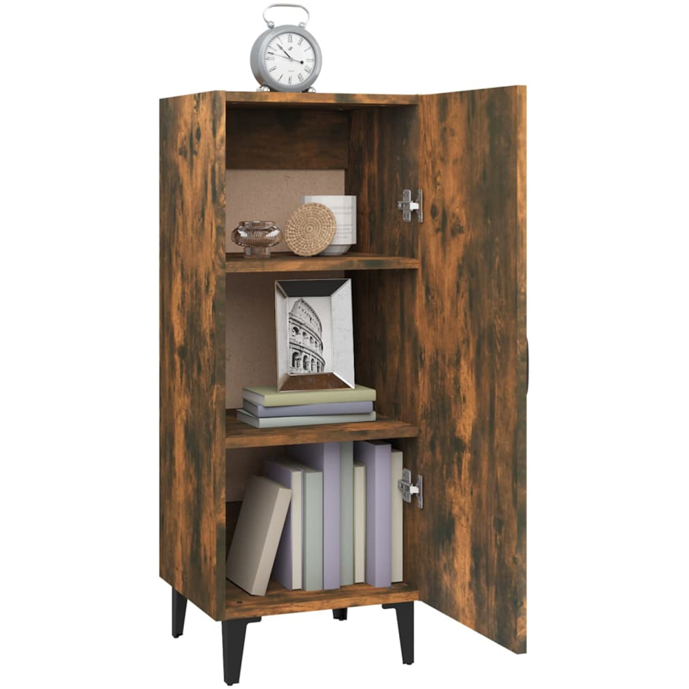 vidaXL Single Door Smoked Oak Narrow Sideboard Image 5