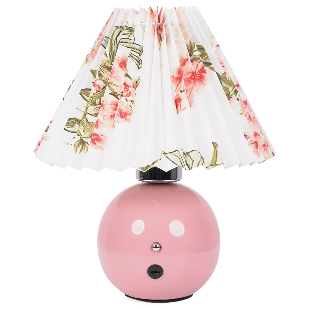 ValueLights Bloom Pink Floral Rechargeable LED Portable Table Lamp Image 1