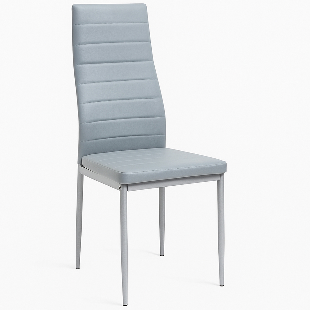 Kosy Koala 4 Seater Faux Leather Wooden Dining Set with Bench Grey Image 2