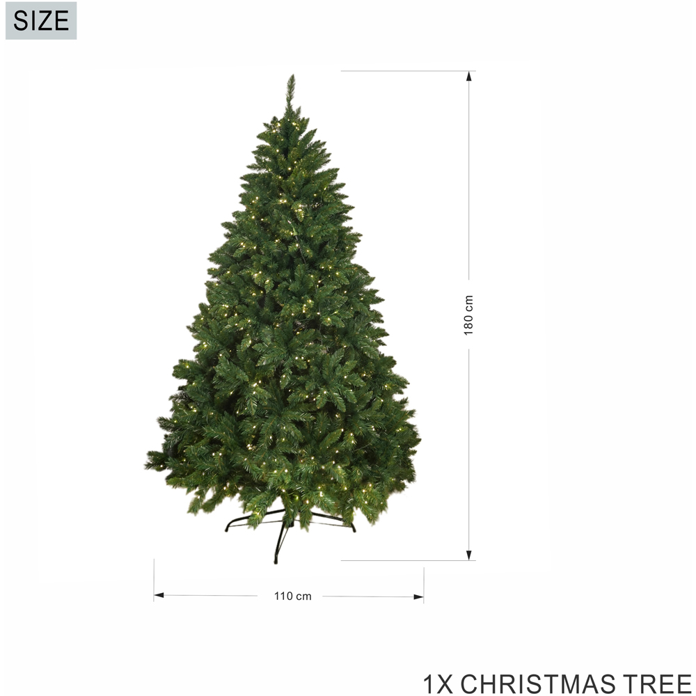 Abrihome Pre Lit Artificial Christmas Tree with Hinged Branches 6ft Image 9
