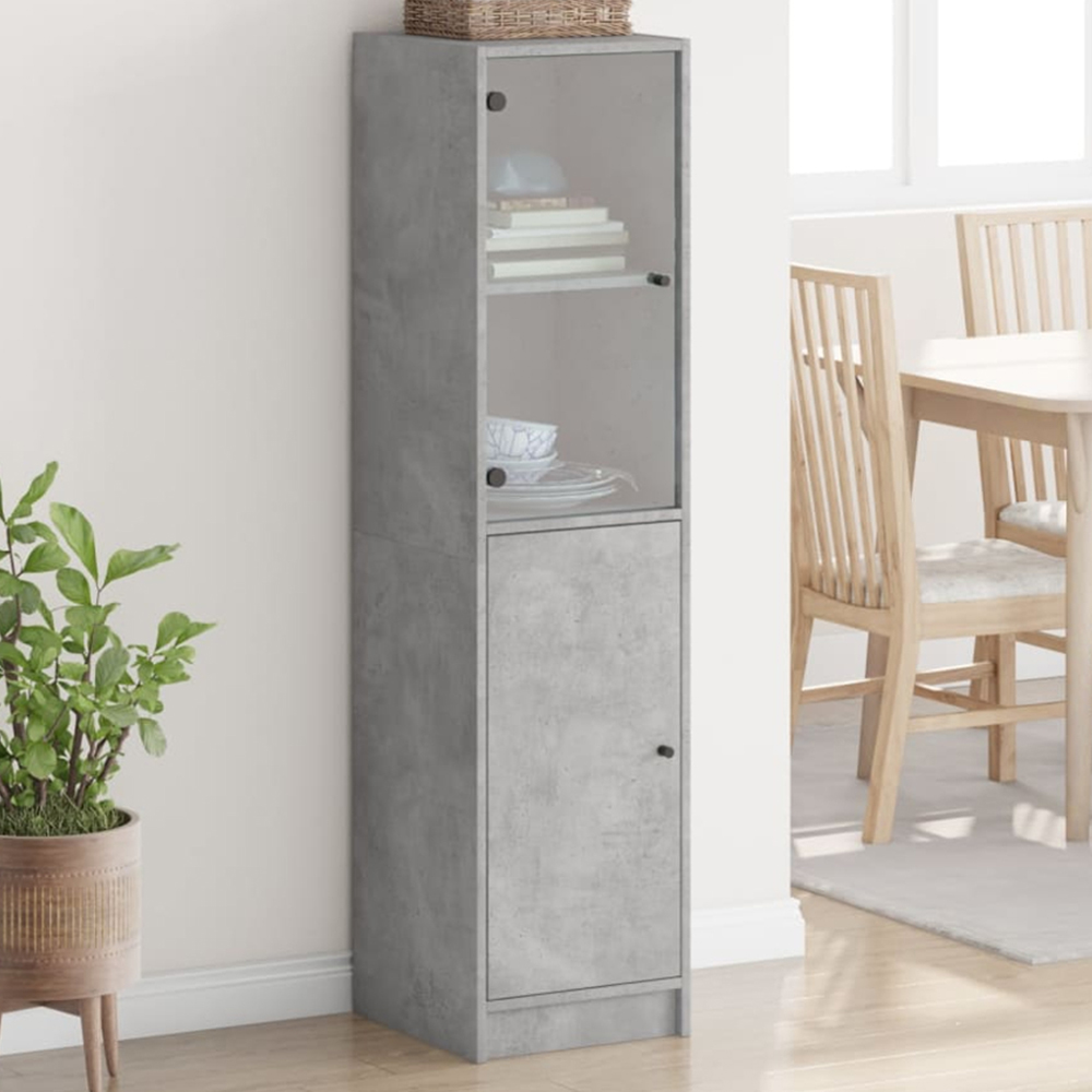 vidaXL 2 Door Concrete Grey Highboard Image 1