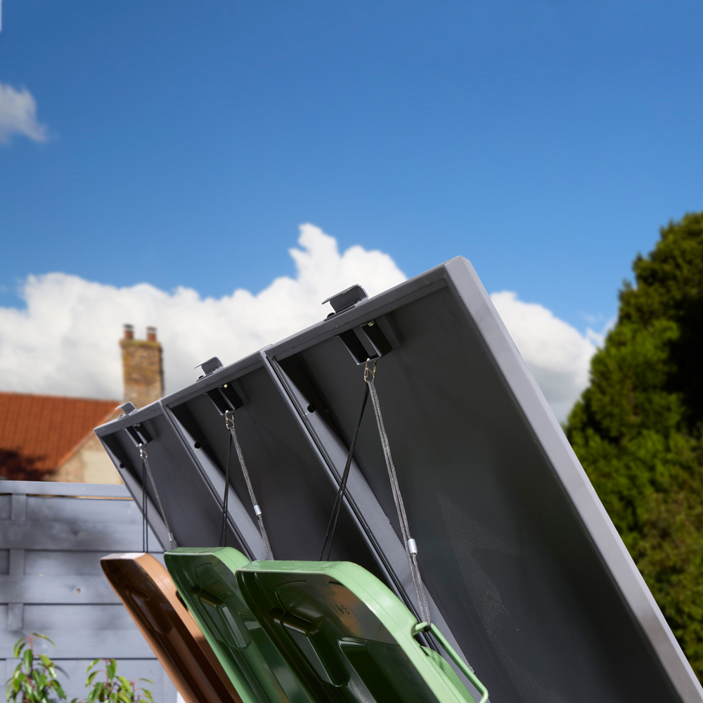Rowlinson Wimbledon Anthracite 4 Wheelie Bin Store Image 6