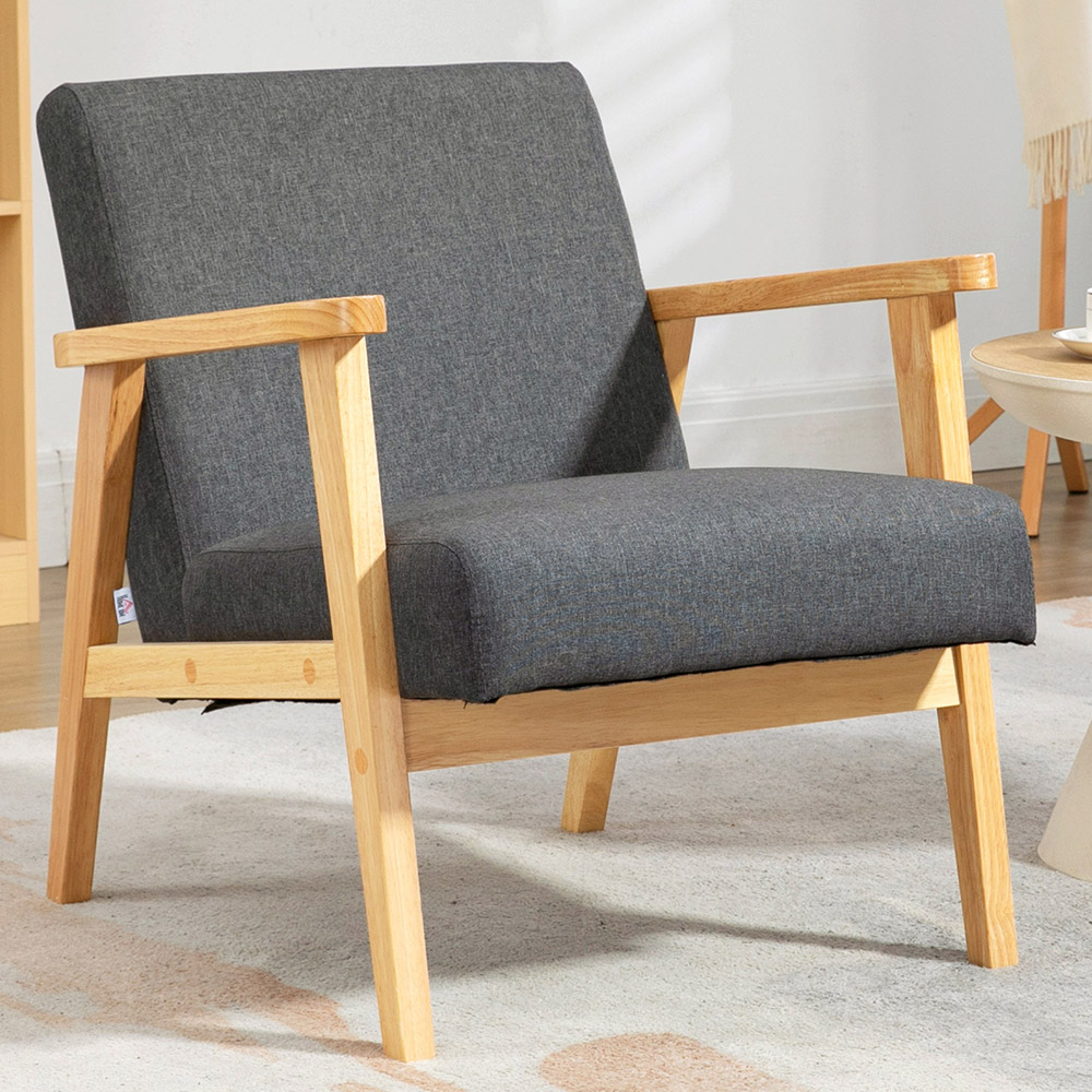 Portland Dark Grey Fabric Accent Chair Image 1
