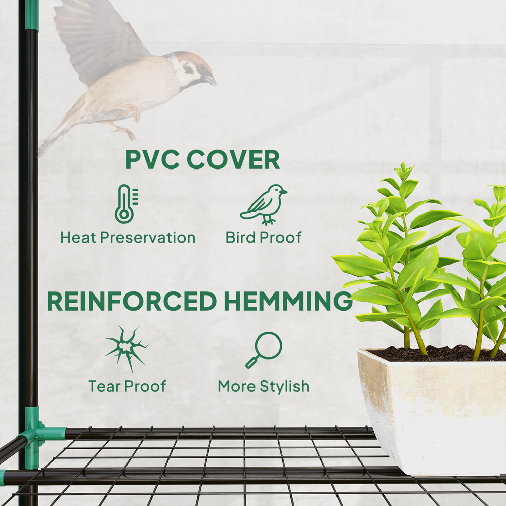 Outsunny Green 1.6 x 2.3ft 5-Tier Mini Greenhouse Image 4