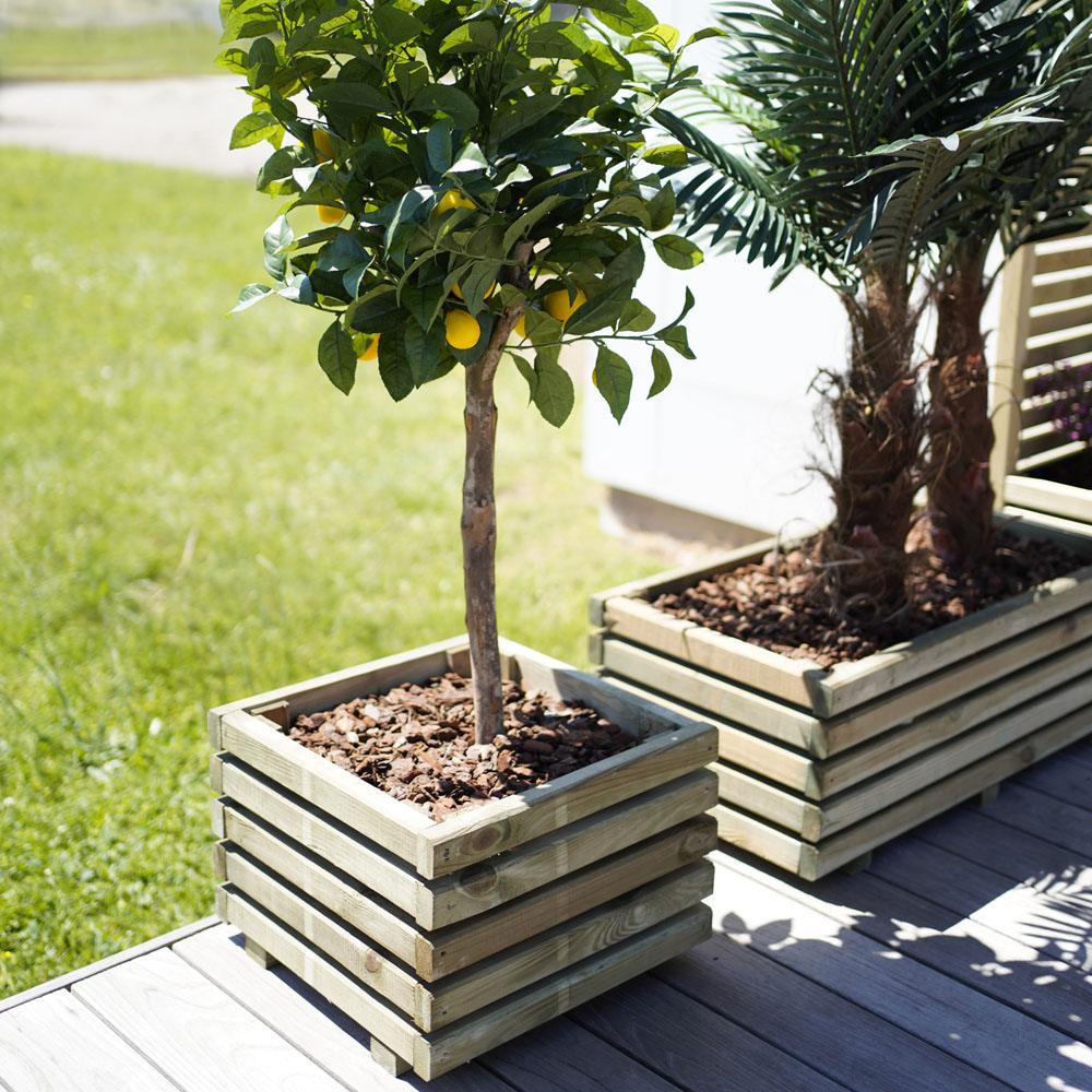 Cerland Kub Wooden Square Planter 40cm Image 3