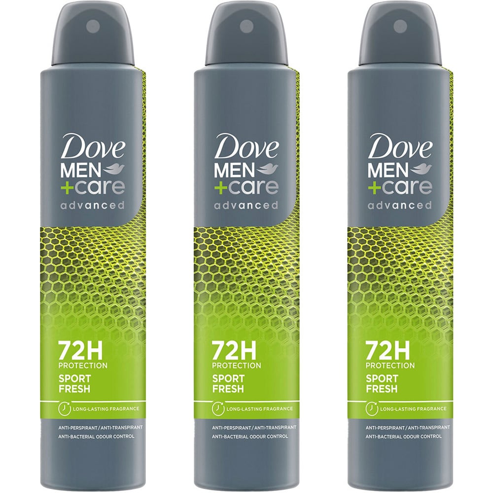 Dove Men+Care Advanced Sport Fresh Anti-Perspirant 200ml 3 Pack Image 1
