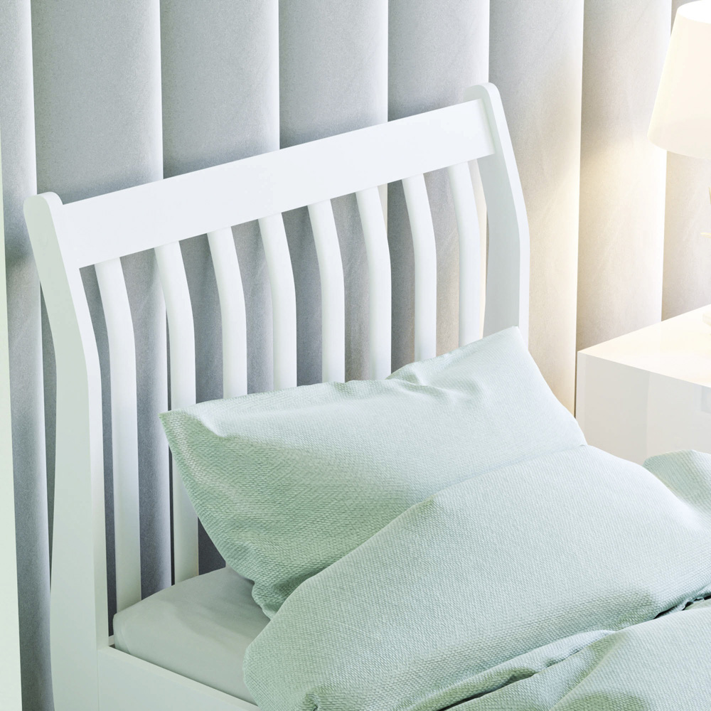Junior Vida Orion Single White Sleigh Kids Bed Frame Image 3