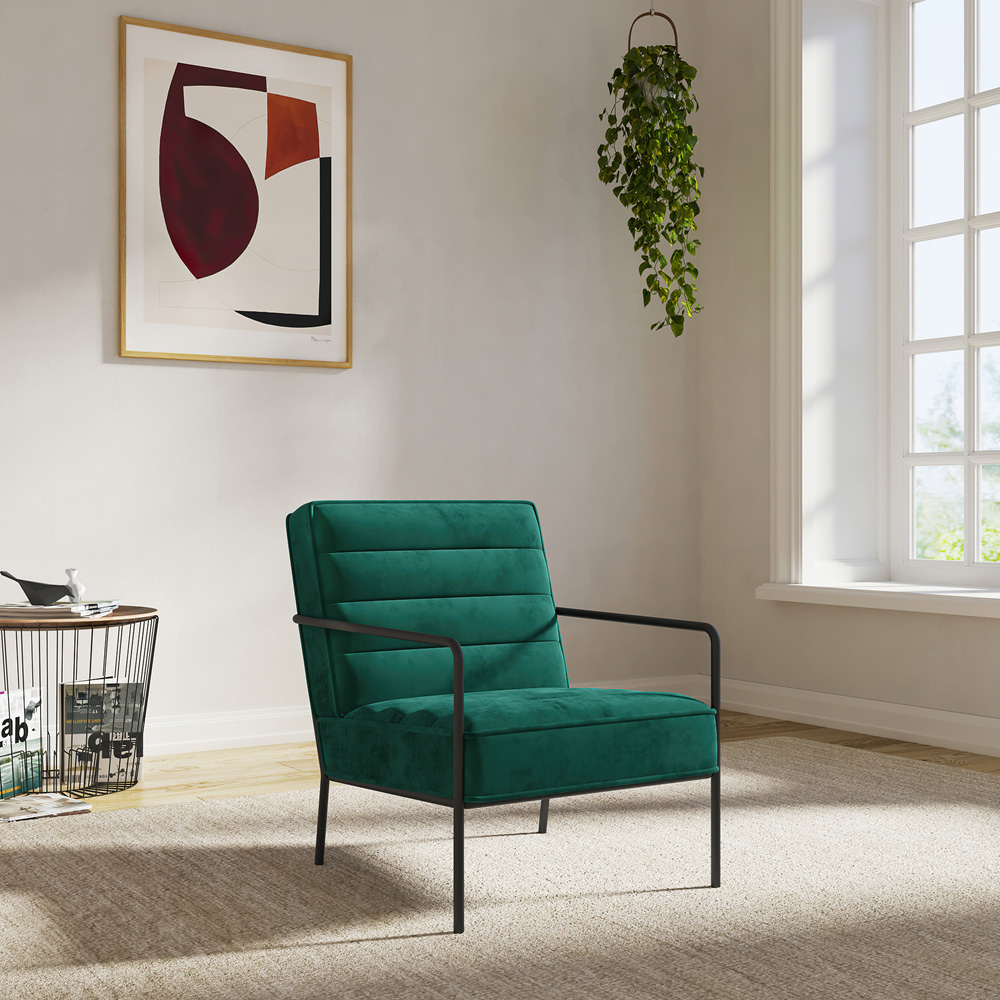 Dorel Bookham Green Velvet Accent Chair Image 5