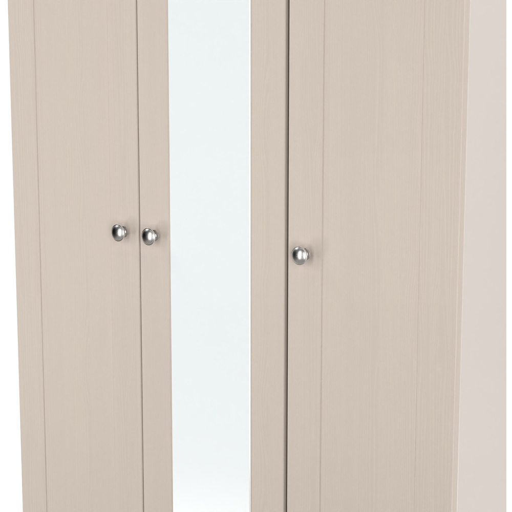 Crowndale Sussex 3 Door Kashmir Ash and Bardolino Oak Tall Mirror Wardrobe Ready Assembled Image 8