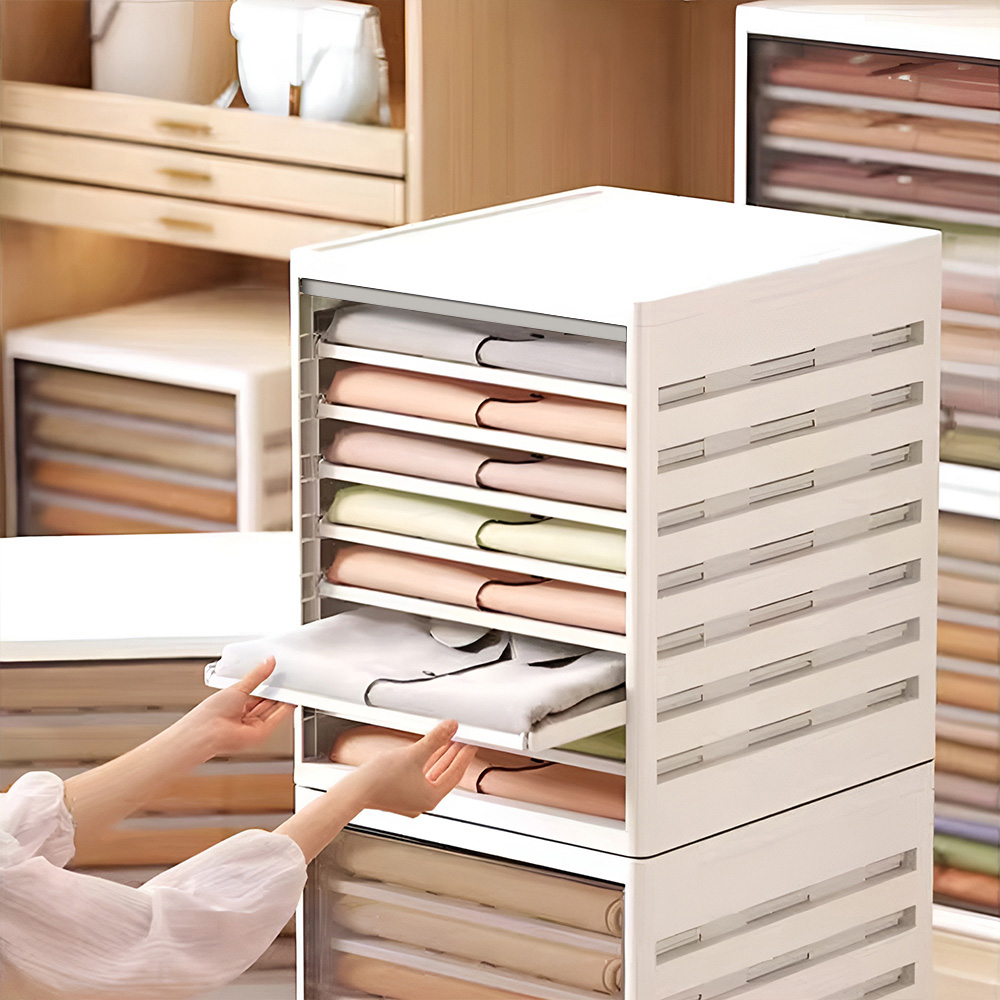 H&O Direct 7 Drawer White Shirt Storage Organiser Image 2