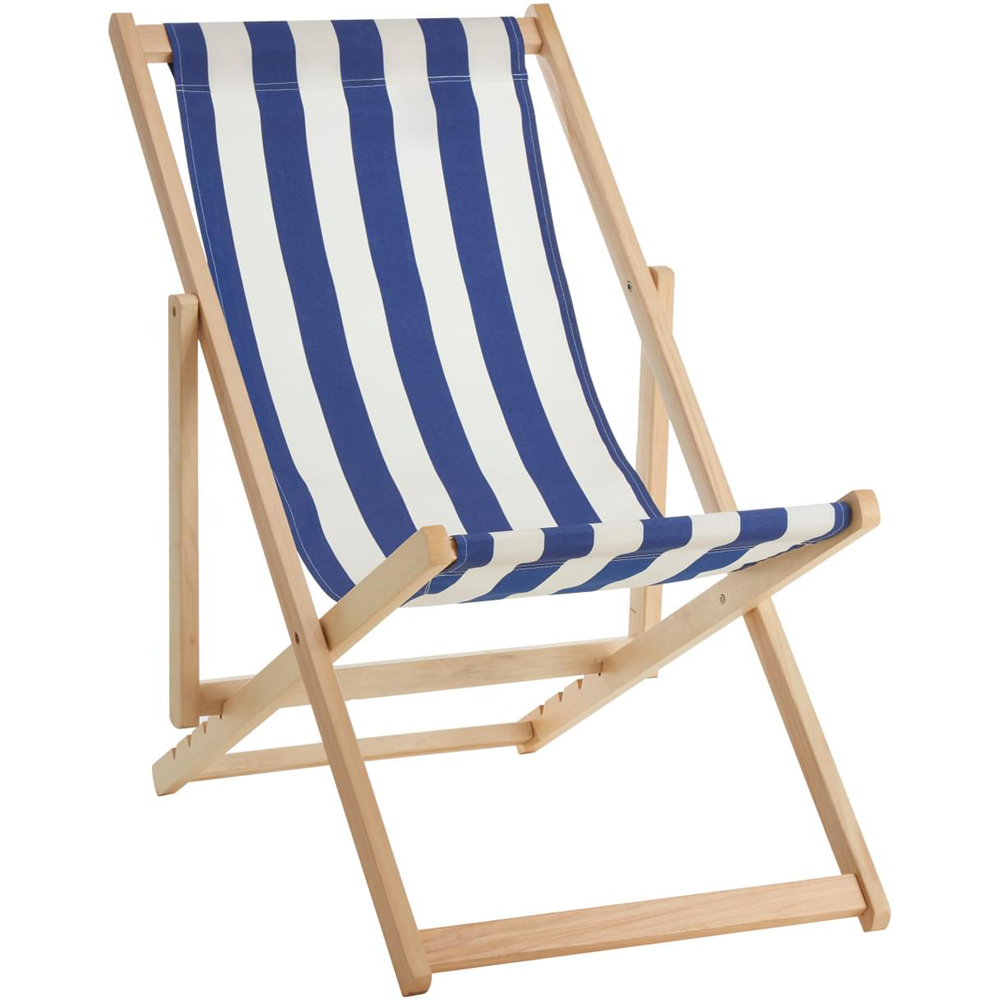 Interiors by Premier Beauport Navy and White Deck Chair Image 3